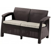 Скамья двухместная CORFU II LOVE SEAT коричневый