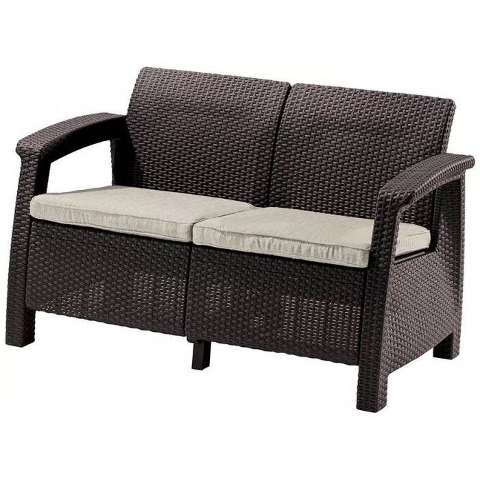 Скамья двухместная CORFU II LOVE SEAT коричневый