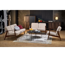 Кресло Halmar MILANO 1S tap. Castel 15 бежевый/орех