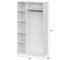 Шкаф NN Мебель ШК 5 (1200) белый текстурный