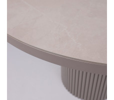 Стол Askar Round SLIDE-116 BAYONA IVORY PREMIUM CER/Капучино