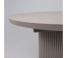 Стол Askar Round SLIDE-116 BAYONA IVORY PREMIUM CER/Капучино