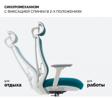 Кресло SPARX Fansil (Фансиль) White/Cyan белый/голубой