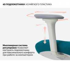 Кресло SPARX Fansil (Фансиль) White/Cyan белый/голубой