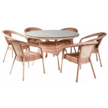 Комплект садовой мебели Aiko Deco 6 с круглым столом Комплект садовой мебели Aiko Deco 6 с круглым столом