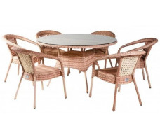 Комплект садовой мебели Aiko Deco 6 с круглым столом