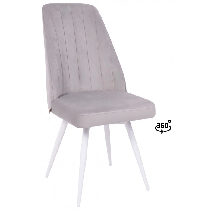 Стул поворотный Leonard M-R1 360 d08 platinum lux/белый