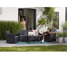 Комплект мебели Claire 3-seater Set (3х-местный диван, 2 кресла, столик) графит