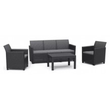 Комплект мебели Claire 3-seater Set (3х-местный диван, 2 кресла, столик) графит Комплект мебели Claire 3-seater Set (3х-местный диван, 2 кресла, столик) графит