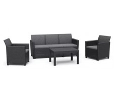 Комплект мебели Claire 3-seater Set (3х-местный диван, 2 кресла, столик) графит