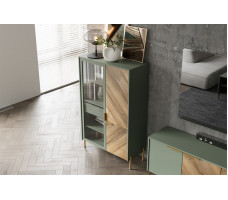 Шкаф Siena REG1W1D/140 92,5*41*145 дымчатый зеленый/дуб вотан