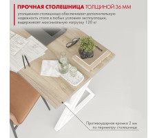 Письменный стол ДОМУС Гранд 136х66 см вяз светлый/белый