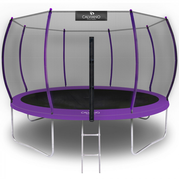 Батут с защитной сеткой Calviano 374 см - 12ft OUTSIDE master purple (фиолетовый)