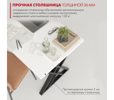 Письменный стол ДОМУС Хилтон 120х66 см белый/черный