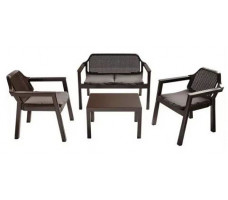Набор садовой мебели Easy Comfort (диван, 2 кресла, стол) коричневый