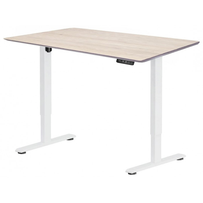 Стол регулируемый Wooden Electric Desk Prime White 130*75*2,7 (натуральное дерево) скошенный край