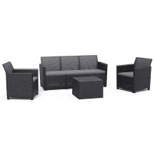 Комплект мебели Claire 3-seater Box Set (3х-местный диван, 2 кресла, столик) графит Комплект мебели Claire 3-seater Box Set (3х-местный диван, 2 кресла, столик) графит