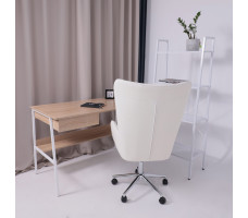 Кресло BELLA (Белла) XL chrome Buble White 15 букле/белый