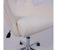 Кресло BELLA (Белла) XL chrome Buble White 15 букле/белый