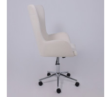 Кресло BELLA (Белла) XL chrome Buble White 15 букле/белый