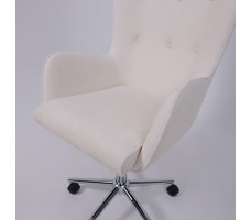 Кресло BELLA (Белла) XL chrome Buble White 15 букле/белый