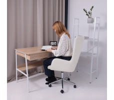 Кресло BELLA (Белла) XL chrome Buble White 15 букле/белый