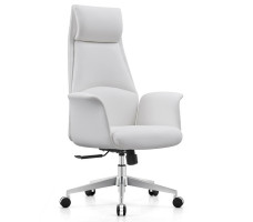 Кресло SPARX Finess PU Chrome / White экокожа/белый