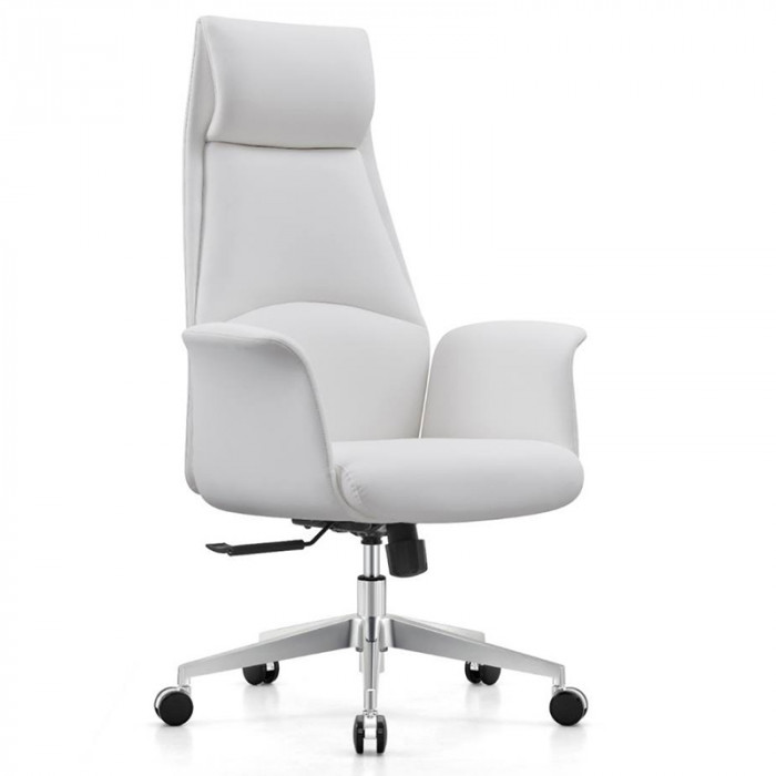 Кресло SPARX Finess PU Chrome / White экокожа/белый
