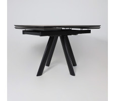 Стол раздвижной JACK-120 120(30+30)*80 бежевый камень - compact cer/черный