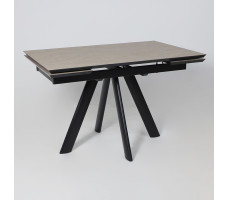 Стол раздвижной JACK-120 120(30+30)*80 бежевый камень - compact cer/черный