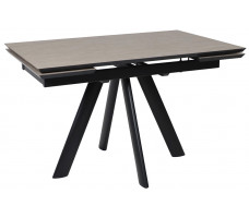 Стол раздвижной JACK-120 120(30+30)*80 бежевый камень - compact cer/черный