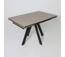 Стол раздвижной JACK-120 120(30+30)*80 бежевый камень - compact cer/черный