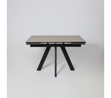 Стол раздвижной JACK-120 120(30+30)*80 бежевый камень - compact cer/черный