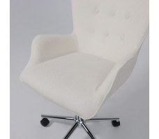 Кресло AksHome BELLA chrome Buble White 15 букле/белый