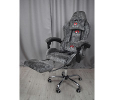 Вибромассажное кресло Calviano Amarone Dark Grey plush ткань темно-серый