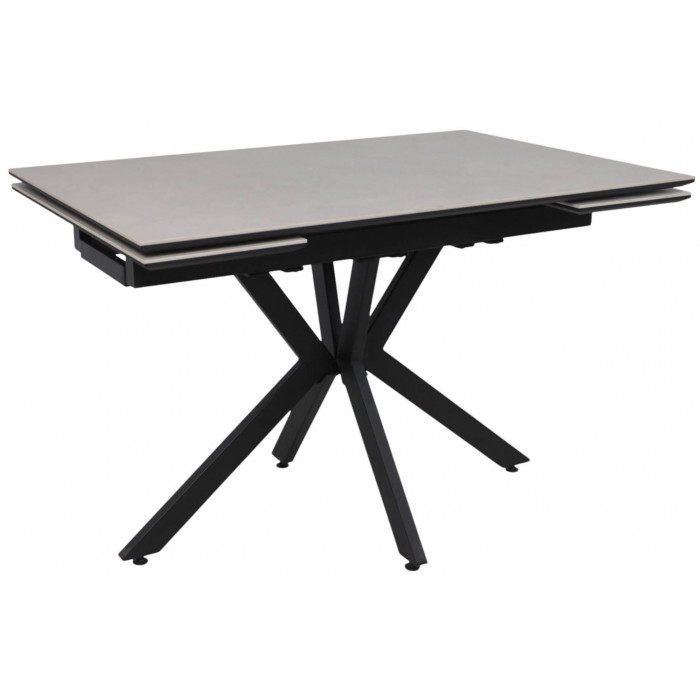 Стол AV 2111 МДФ+керамика 1200 (1800)*800 серый матовый CARMEN LIDHT GREY/черный