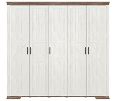 Шкаф Marselle SZF5D 242*61*226 ясень снежный/дуб сонома темный