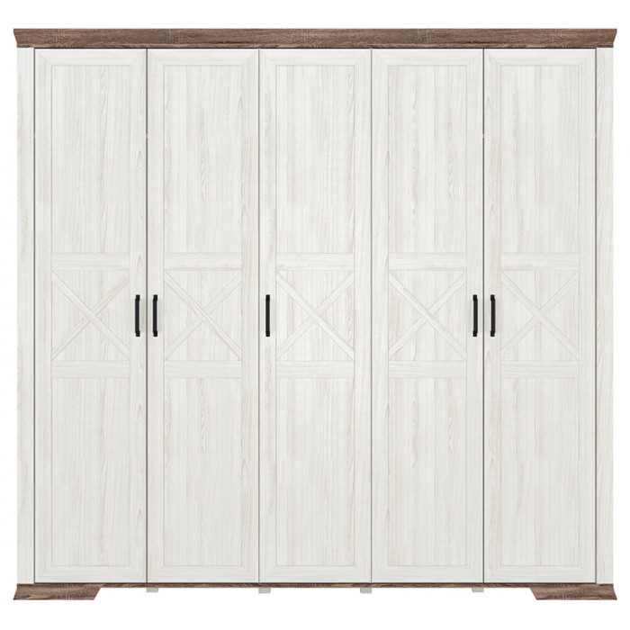 Шкаф Marselle SZF5D 242*61*226 ясень снежный/дуб сонома темный