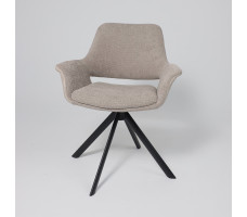 Стул поворотный OFFY-R 360 g05 GREY BEIGE шенилл LUX - Milk замша LUX/черный