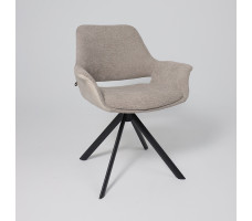Стул поворотный OFFY-R 360 g05 GREY BEIGE шенилл LUX - Milk замша LUX/черный
