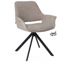 Стул поворотный OFFY-R 360 g05 GREY BEIGE шенилл LUX - Milk замша LUX/черный