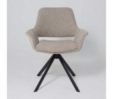 Стул поворотный OFFY-R 360 g05 GREY BEIGE шенилл LUX - Milk замша LUX/черный
