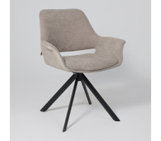 Стул поворотный OFFY-R 360 g05 GREY BEIGE шенилл LUX - Milk замша LUX/черный