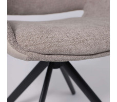 Стул поворотный OFFY-R 360 g05 GREY BEIGE шенилл LUX - Milk замша LUX/черный