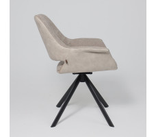 Стул поворотный OFFY-R 360 g05 GREY BEIGE шенилл LUX - Milk замша LUX/черный