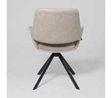 Стул поворотный OFFY-R 360 g05 GREY BEIGE шенилл LUX - Milk замша LUX/черный