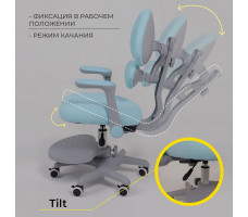 Кресло AksHome LEO (Лео) ткань голубой