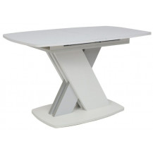 Стол СОФИЯ 1300(1700)*800 стекло белое Opti white/ЛДСП светло-серый + белый Стол СОФИЯ 1300(1700)*800 стекло белое Opti white/ЛДСП светло-серый + белый