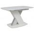 Стол СОФИЯ 1300(1700)*800 стекло белое Opti white/ЛДСП светло-серый + белый