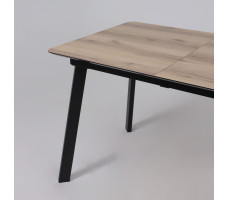 Стол AV 1209 HPL+МДФ 1200 (1600)*800 дуб делано натуральный/черный